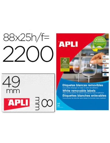 Etiqueta adhesiva apli removible 10314 especial...