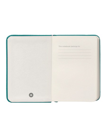 Cuaderno con gomilla antartik notes tapa dura a7 hojas lisas verde aguamarina 80 hojas 80 gr fsc