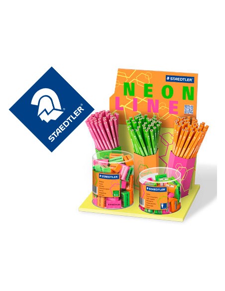 Lapices de grafito staedtler wopex neon ecologico expositor de 120 unidades