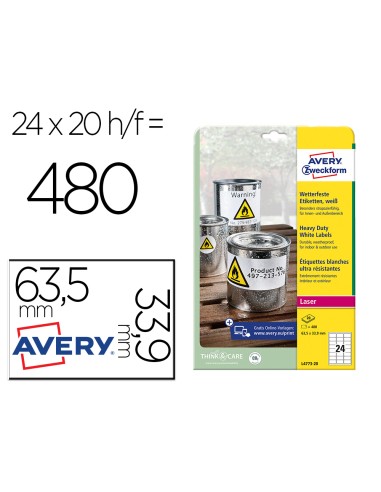Etiqueta adhesiva resistente avery poliester...
