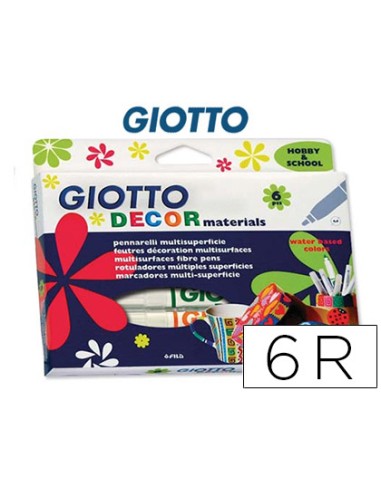 Rotulador giotto decor materials caja de 6...