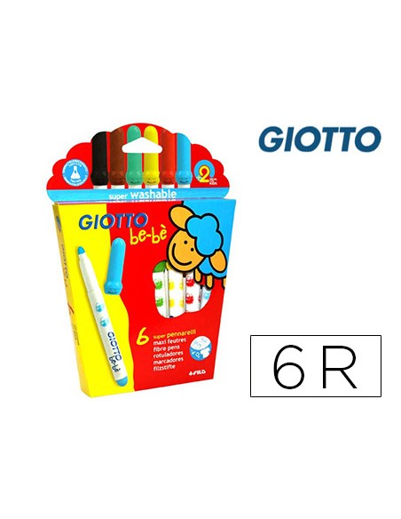 Rotulador giotto super bebe caja de 6 unidades colores surtidos