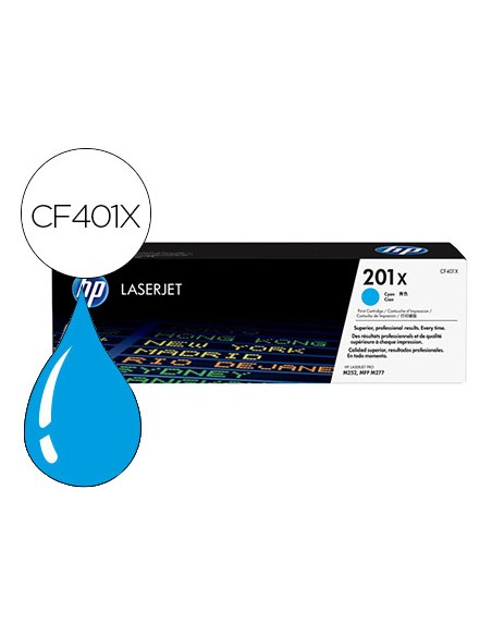 Toner hp 201x laserjet pro m252 / mfp m277 cian 2.300 pag