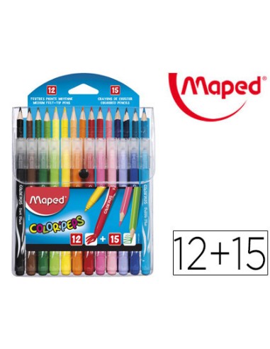 Pack combo maped color peps 12 rotuladores + 15...