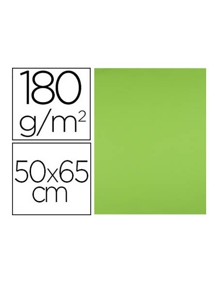 Cartulina liderpapel 50x65 cm 180g/m2 verde pistacho paquete de 25 hojas