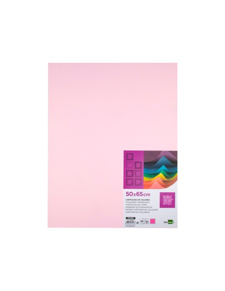 Cartulina liderpapel 50x65 cm 180g/m2 rosa paquete de 25 hojas