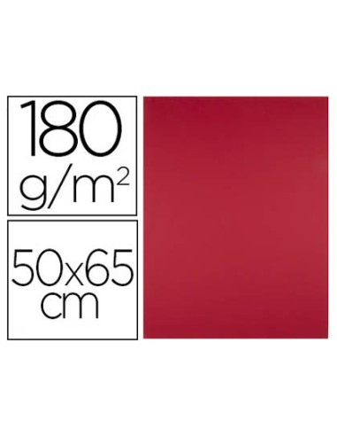 Cartulina liderpapel 50x65 cm 180g/m2 rojo...
