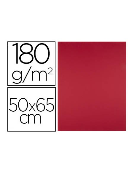 Cartulina liderpapel 50x65 cm 180g/m2 rojo navidad paquete de 25 hojas