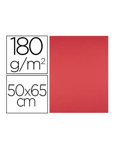 Cartulina liderpapel 50x65 cm 180g/m2 rojo paquete de 25 hojas