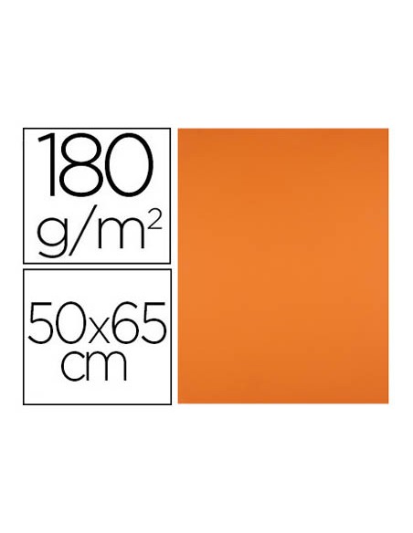 Cartulina liderpapel 50x65 cm 180g/m2 naranja paquete de 25 hojas