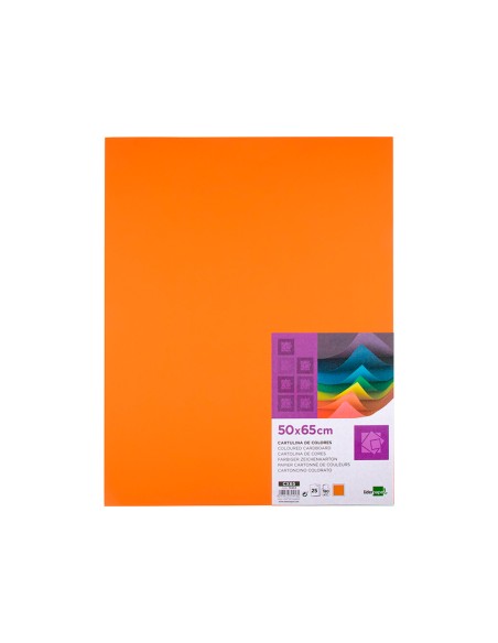 Cartulina liderpapel 50x65 cm 180g/m2 naranja paquete de 25 hojas