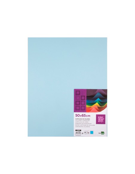 Cartulina liderpapel 50x65 cm 180g/m2 azul paquete de 25 hojas