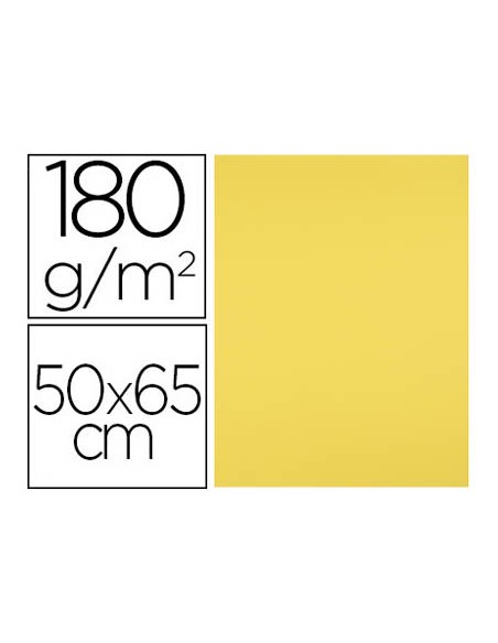 Cartulina liderpapel 50x65 cm 180g/m2 amarillo limon paquete de 25 hojas