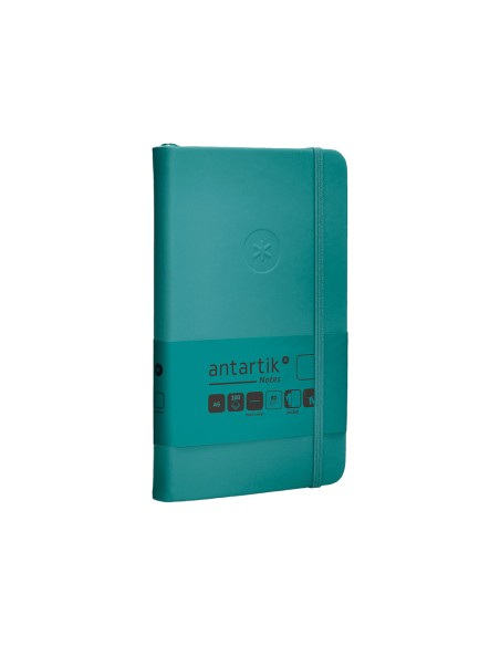 Cuaderno con gomilla antartik notes tapa dura a6 hojas lisas verde aguamarina 100 hojas 80 gr fsc