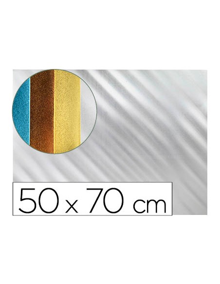 Goma eva liderpapel 50x70 cm espesor 2 mm metalizada plata