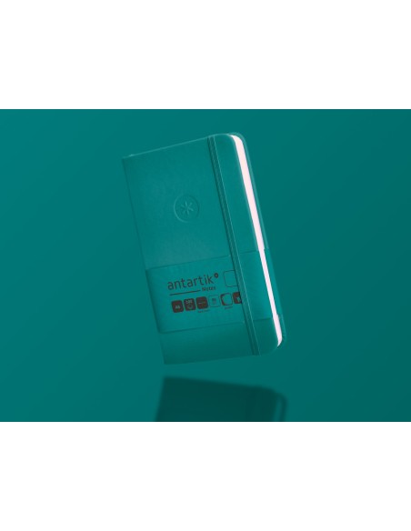 Cuaderno con gomilla antartik notes tapa dura a6 hojas lisas verde aguamarina 100 hojas 80 gr fsc