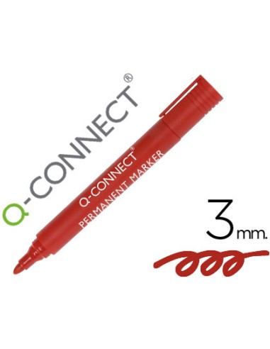 Rotulador q-connect marcador permanente rojo...