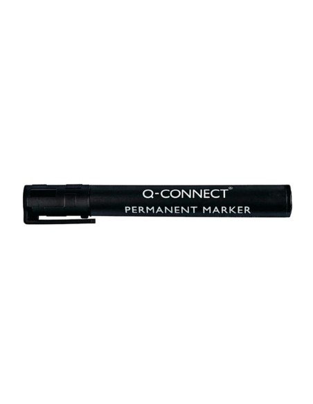 Rotulador q-connect marcador permanente negro punta redonda 3 mm