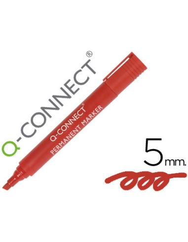 Rotulador q-connect marcador permanente rojo...