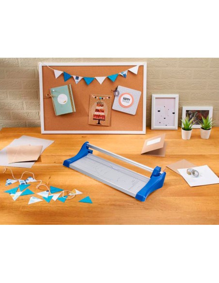 Cizalla q-connect metalica de rodillo de 32 cm con base de aluminio