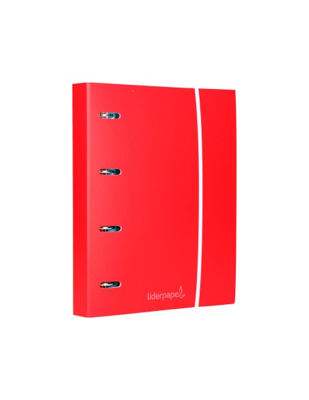 Carpeta con recambio liderpapel a4 cuadro 5 mm 120 hojas 80 g forrada 4 anillas 40 mm redondas colores surtido