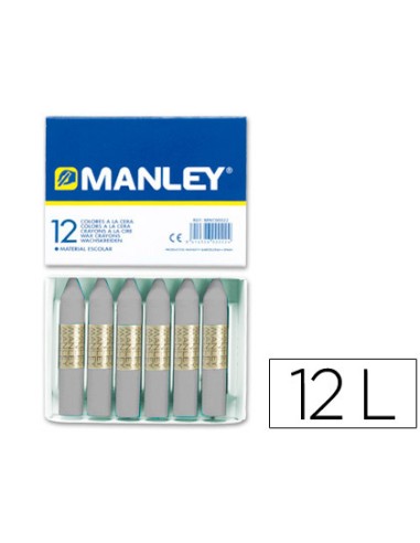 Lapices cera manley unicolor gris n.72 caja de...