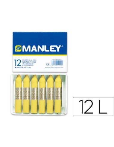 Lapices cera manley unicolor verde amarillo...