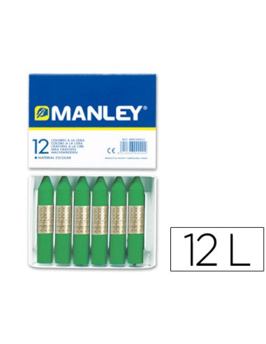 Lapices cera manley unicolor verde primavera...