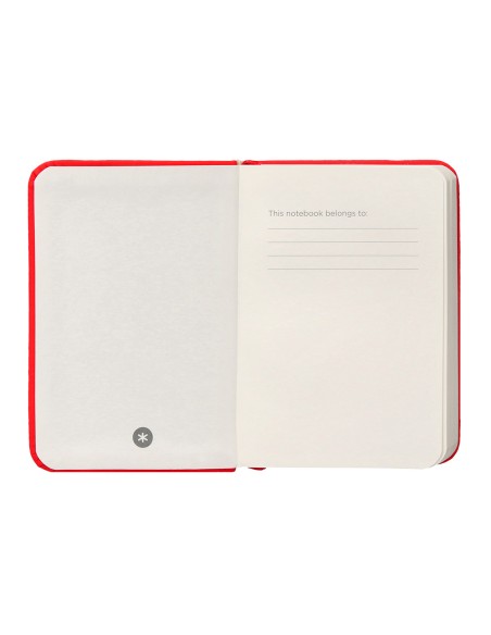 Cuaderno con gomilla antartik notes tapa dura a7 hojas lisas rojo 80 hojas 80 gr fsc