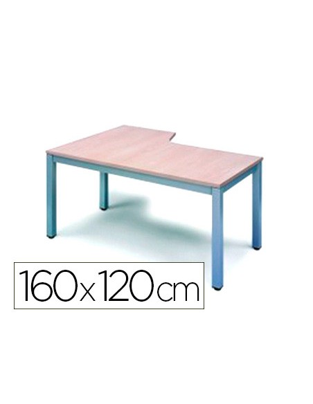 Mesa oficina rocada serie executive forma en l derecha 160x110 cm acabado gris/gris