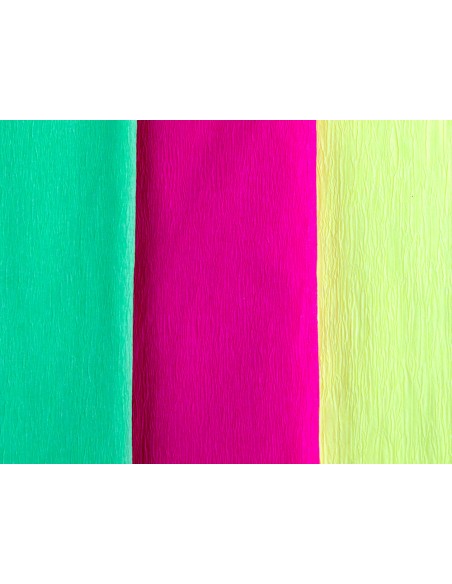 Papel crespon liderpapel 50 cm x 2,5 m 34g/m2 verde fluorescente