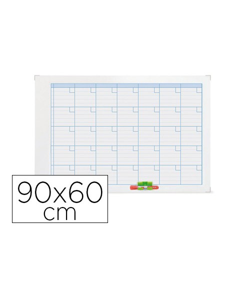 Planning magnetico nobo mensual rotulable marco metalico 90x60 cm