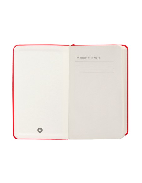 Cuaderno con gomilla antartik notes tapa dura a6 hojas rayas rojo 100 hojas 80 gr fsc