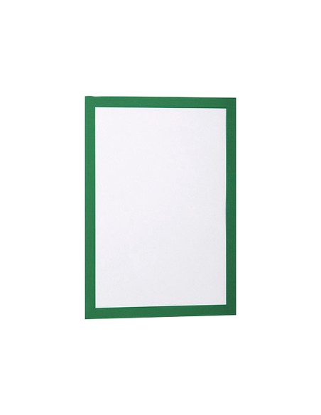 Marco porta anuncios durable duraframe adhesivo removible din a4 color verde pack de 2 unidades