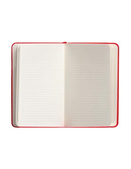 Cuaderno con gomilla antartik notes tapa dura a6 hojas rayas rojo 100 hojas 80 gr fsc