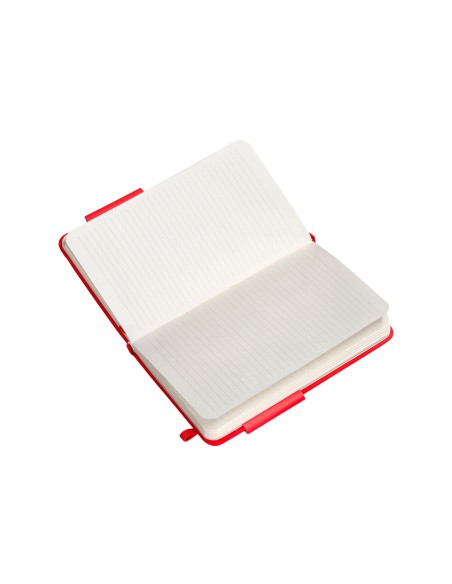 Cuaderno con gomilla antartik notes tapa dura a6 hojas rayas rojo 100 hojas 80 gr fsc