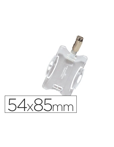 Identificador abierto con pinza giratoria durable uso vertical/horizontal 54x85 mm