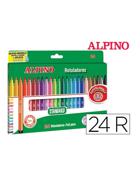Rotulador alpino standard caja de 24 unidades colores surtidos