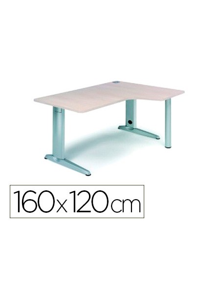 Mesa rocada serie metal 160x120 cm derecha acabado ac04 blanco