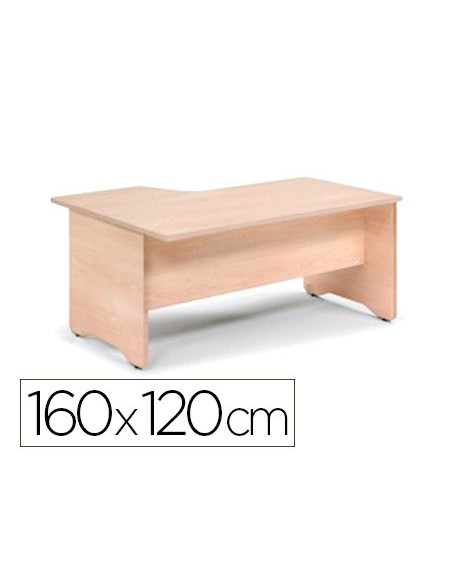 Mesa rocada serie work 160x120 cm derecha acabado aa01 haya/haya