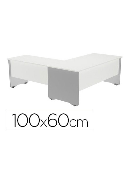 Ala para mesa rocada serie work 100x60 cm acabado an04 gris/blanco