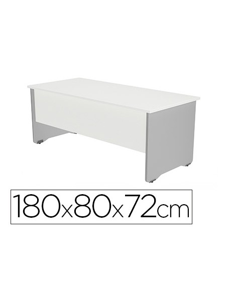 Mesa oficina rocada serie work 180x80 cm acabado an04 gris/blanco