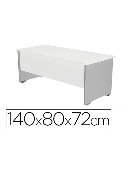 Mesa oficina rocada serie work 140x80 cm acabado an04 gris/blanco
