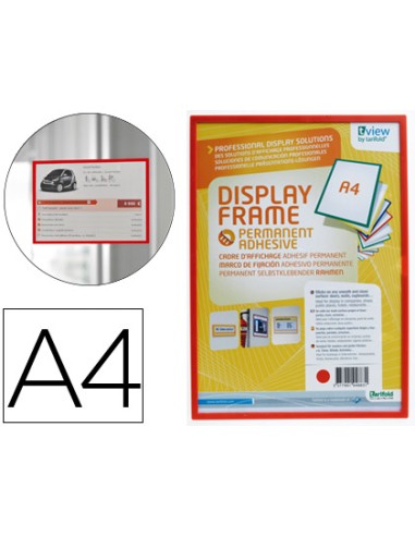 Funda para colgar djois din a4 adhesiva rojo