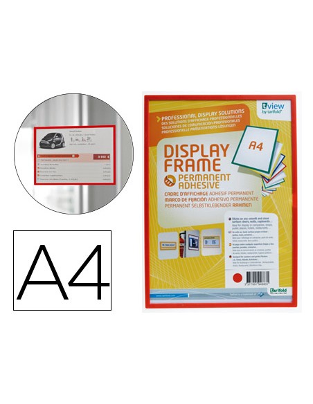 Funda para colgar djois din a4 adhesiva rojo