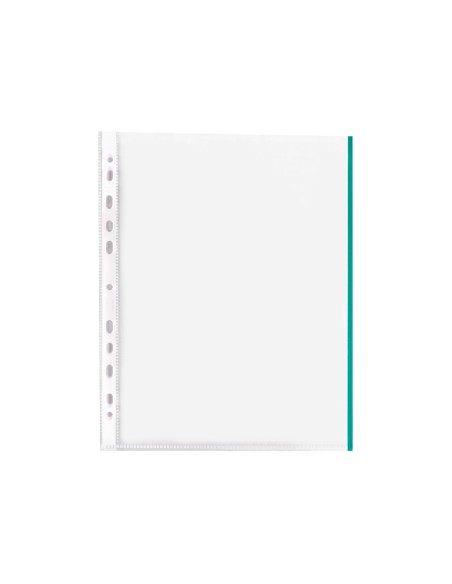 Funda multitaladro q-connect din a4 70 mc cristal con borde colores surtidos bolsa de 25 unidades