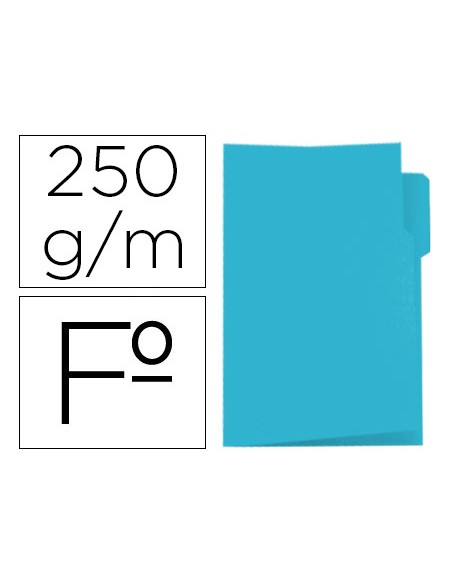 Subcarpeta cartulina gio folio pestaña izquierda 250 g/m2 azul