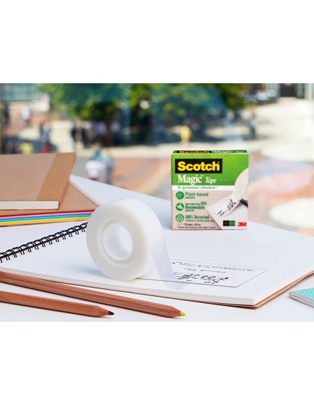 Portarrollo sobremesa scotch c38 color negro incluye 3 cintas scotch magic 33 m x 19 mm