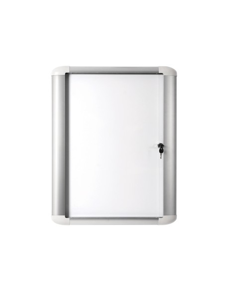 Vitrina de anuncio bi-office magnetica 816x995 mm para exterior con marco de aluminio y cerradura
