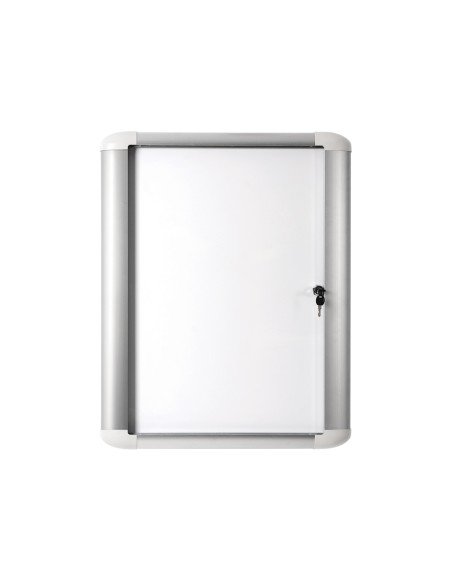 Vitrina de anuncio bi-office magnetica 816x688 mm para exterior con marco de aluminio y cerradura